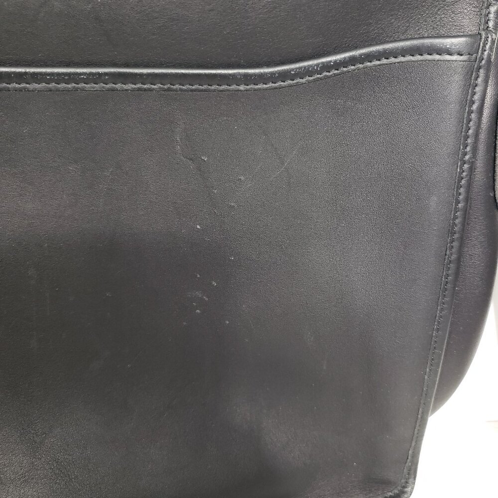 REVE  Black Leather Attache Laptop Messenger Bag - Picture 7 of 10